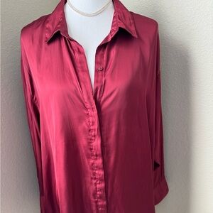 Old Navy Satin Wine Color Top Size 2X